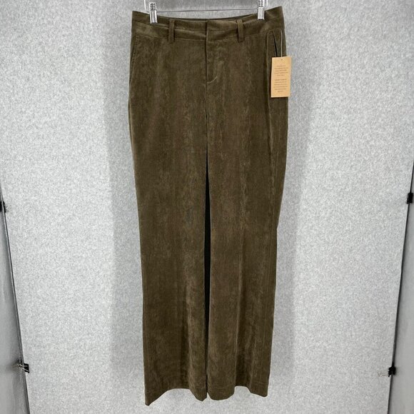 Coldwater Creek Pants - Coldwater Creek Womens Whisper Corduroy Tousers Pants Size 6 Green Brown NEW